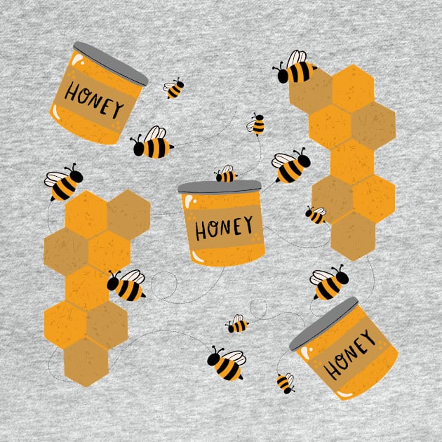 Golden Honeycomb and Busy Bees by Maddyslittlesketchbook